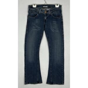 Levis Jeans Flare VTG Y2k Low Rise Denim Flares Boot Size 7 Dark Wash EUC